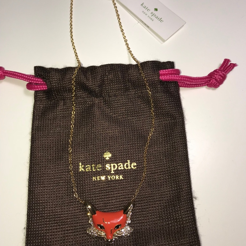 BRAND NEW KATE SPADE 12k Gold fox necklace